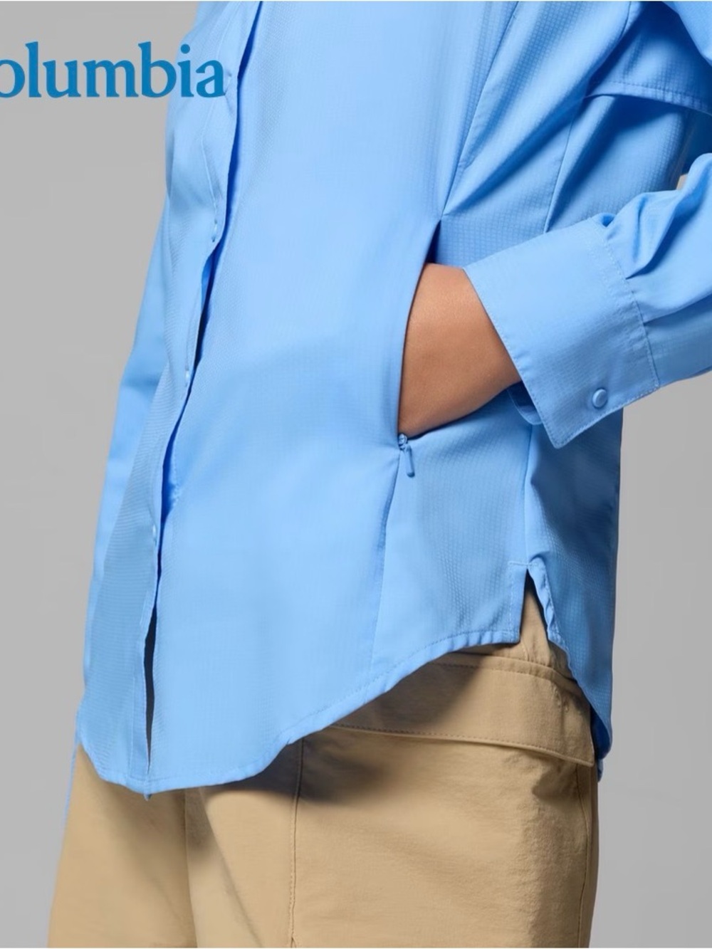 NEW Womens Columbia Tamiami Light Blue Women's Long-Sleeve Button Shirt Sz Med - Picture 3 of 8